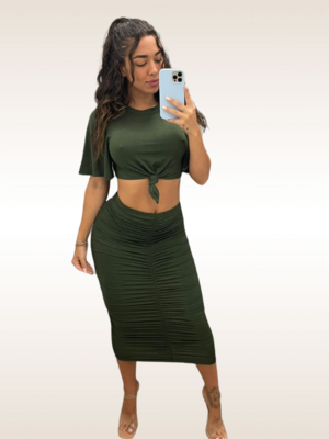 Olive Skirt Set  