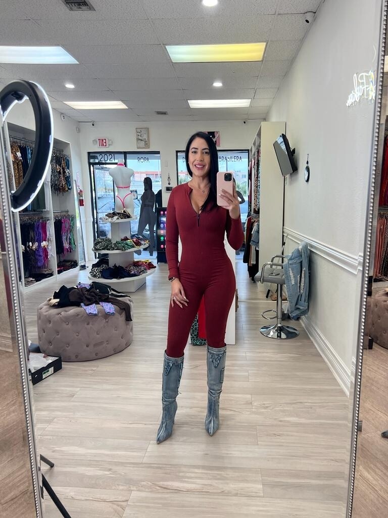 Brick Ribbed Jumpsuit