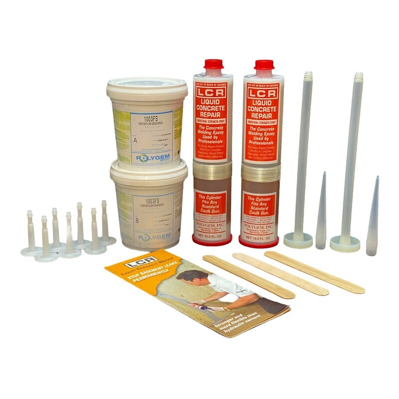 Polygem Liquid Concrete Repair FAST SET- Liquid Concrete Repair Basement Foundation Crack Repair Kit by Polygem