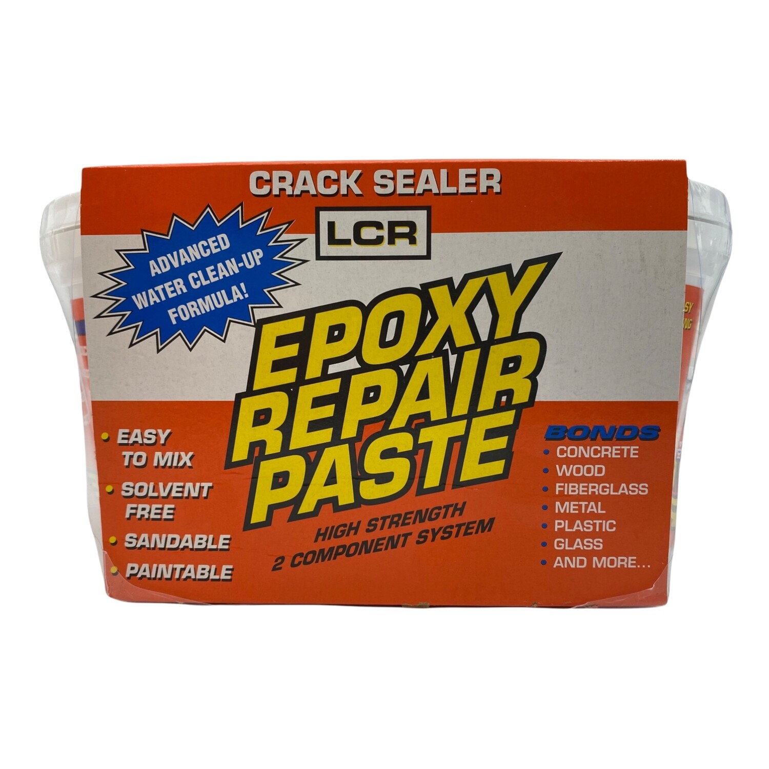 LCR Epoxy Repair Paste Crack Sealer for Concrete Wall Leak Repair High Strength 2 Component System Works on Concrete, Wood, Fiberglass, Metal, Plastic, Glass, and More