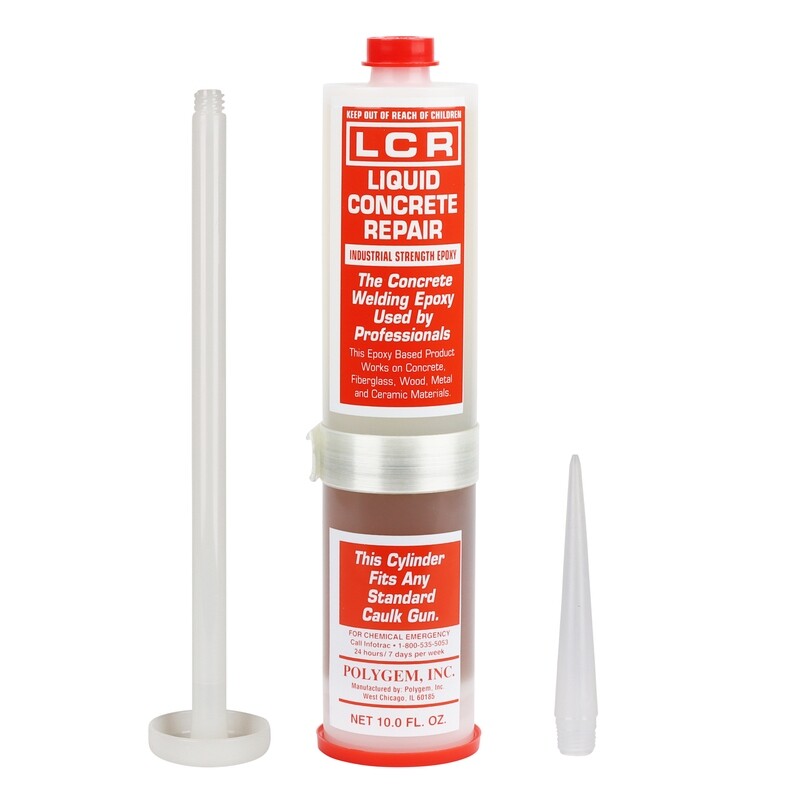 Polygem LCR Epoxy Injection Resin Concrete, Fiberglass, Wood, Metal, and Ceramics; 10 Ounce Cartridge Fits Standard Caulking Guns; for Use with Polygem LCR Crack Paste