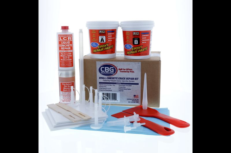 Small Concrete Crack Repair Kit – Polygem Epoxy Injection System with Surface &amp; Corner Ports – CBGSourcing™