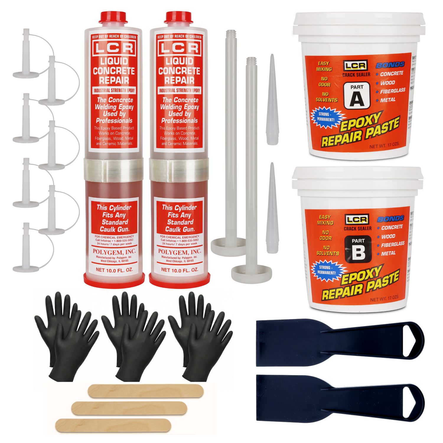 Concrete Crack Repair Kit – Epoxy Injection System for Basement &amp; Foundation Leaks (Repairs Up to 8 ft)
