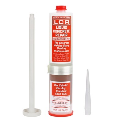 Polygem LCR Epoxy Injection Resin Concrete, Fiberglass, Wood, Metal, and Ceramics; 10 Ounce Cartridge Fits Standard Caulking Guns; for Use with Polygem LCR Crack Paste Polygem LCR Epoxy Injection Resin Concrete, Fiberglass, Wood, Metal, and Ceramics; 10 Ounce Cartridge Fits Standard Caulking Guns; for Use with Polygem LCR Crack Paste
