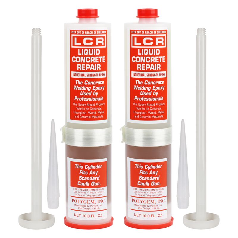 CBG Sourcing 2-Pack 10 oz Injection Epoxy Cartridges Featuring Polygem Liquid Concrete Repair, Low-Viscosity Concrete Crack Repair Refill