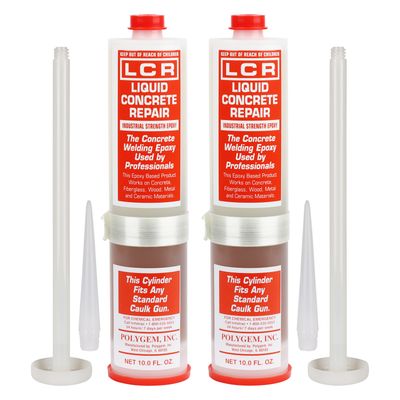 CBG Sourcing 2-Pack 10 oz Injection Epoxy Cartridges Featuring Polygem Liquid Concrete Repair, Low-Viscosity Concrete Crack Repair Refill