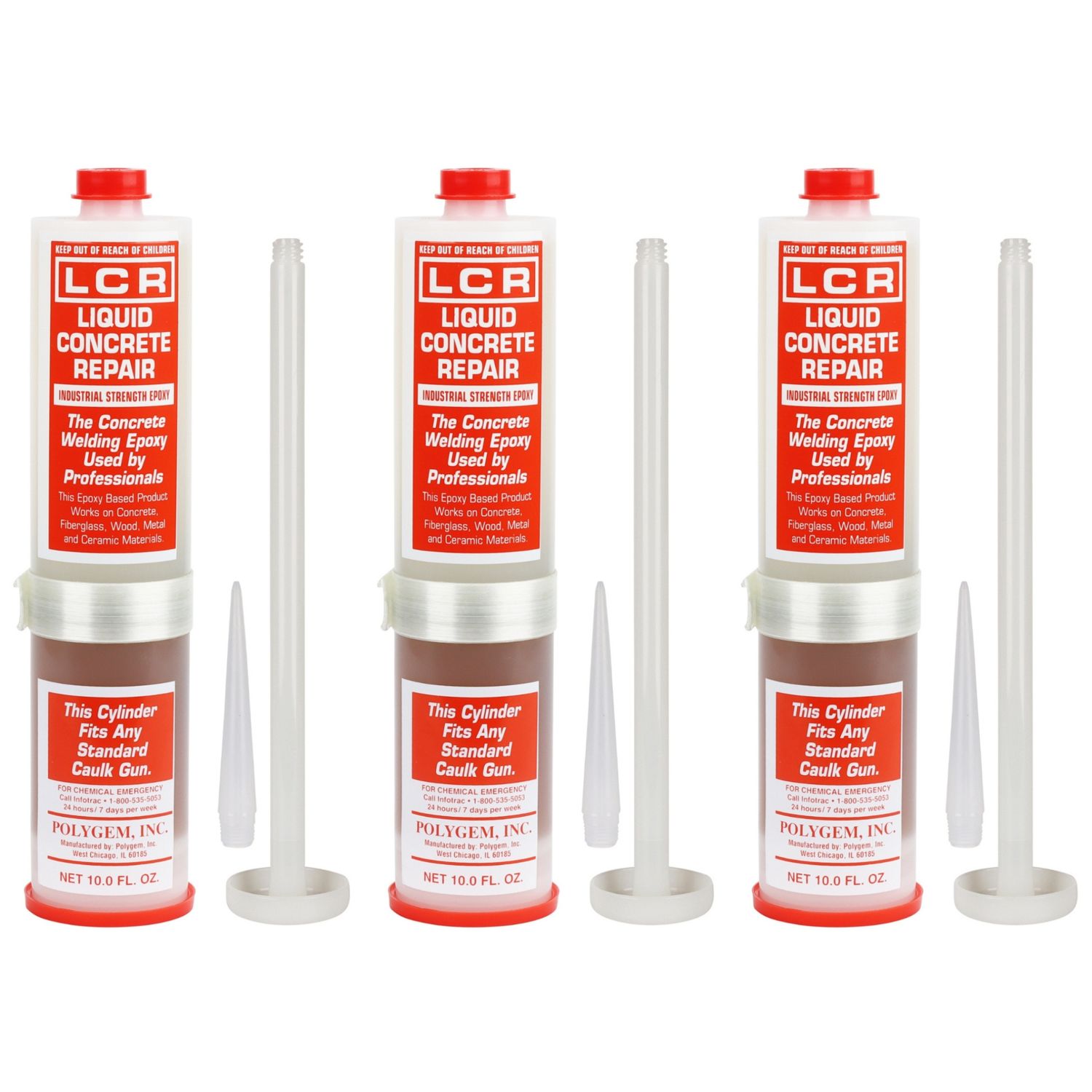 Polygem LCR Injection Epoxy Cartridges—3-Pack Refill