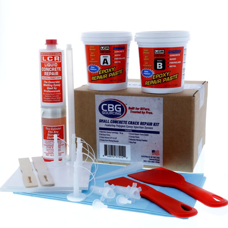 Small Concrete Crack Repair Kit – Polygem Epoxy Injection System with Surface &amp; Corner Ports – CBGSourcing™