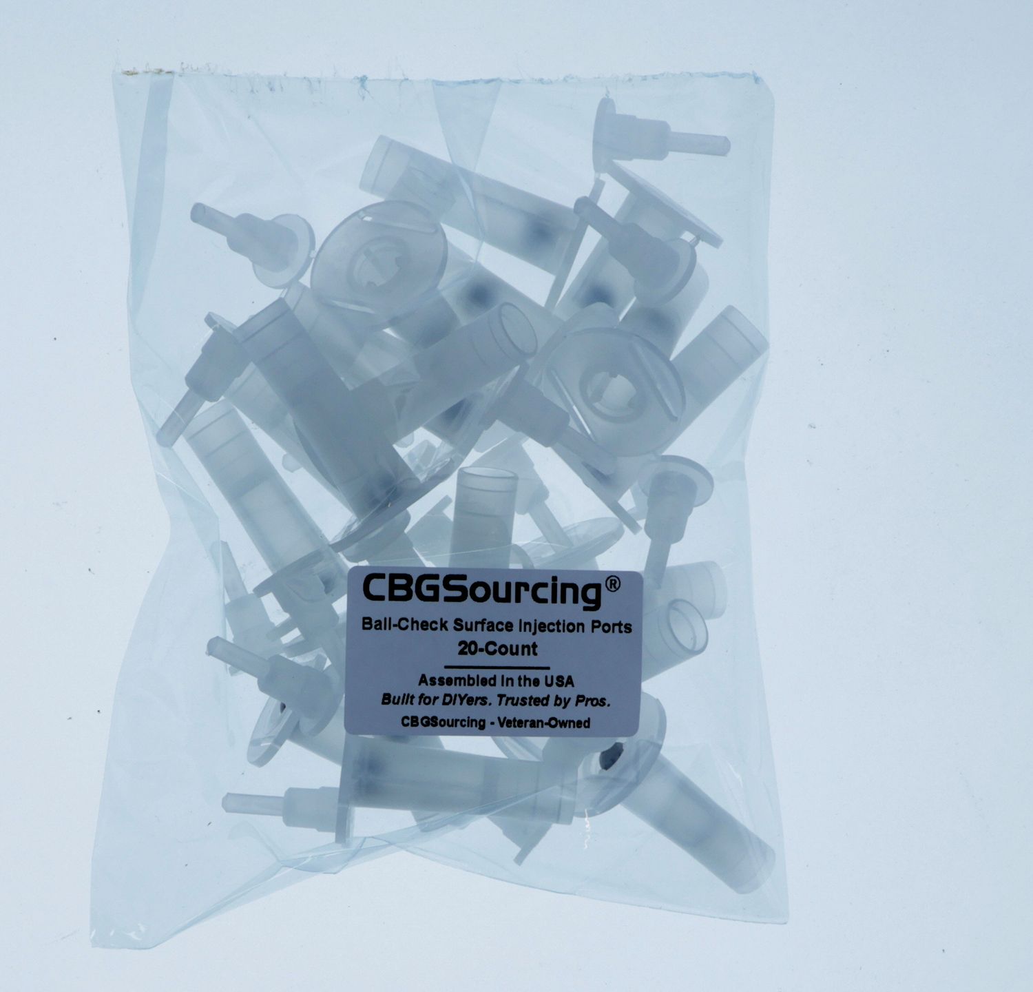 Ball-Check Surface Injection Ports for Concrete Crack Repair – 20 Count