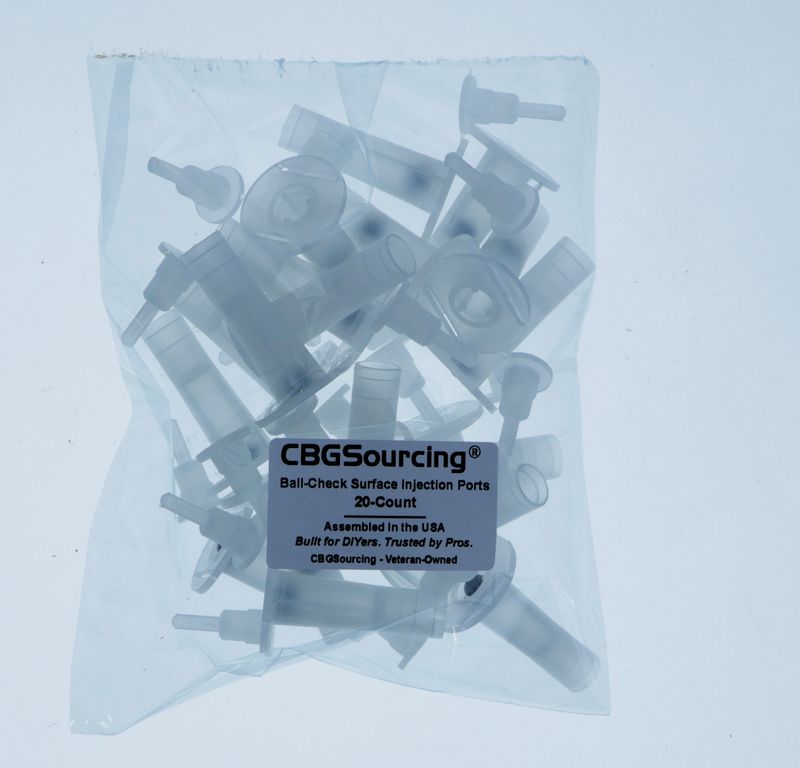 Ball-Check Surface Injection Ports for Concrete Crack Repair – 20 Count