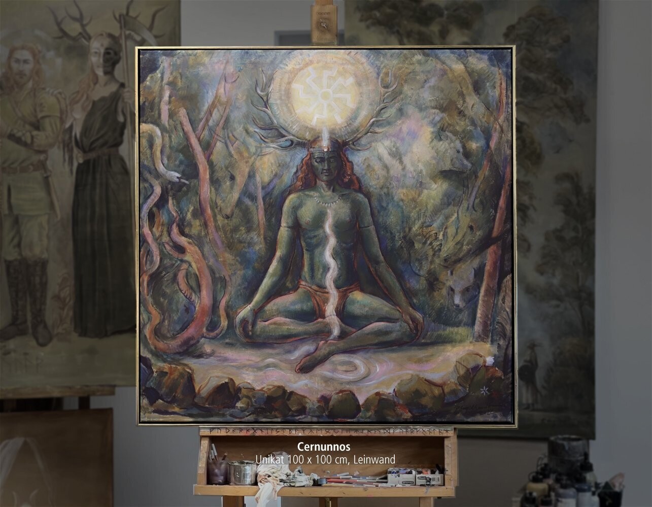 "Cernunnos" Unikat 14.11.22,  100 x 100 cm