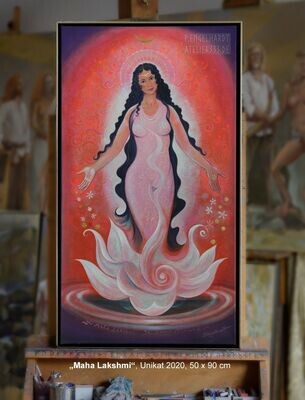 "Maha Lakshmi" Unikat, 2020, 50 x 90 cm