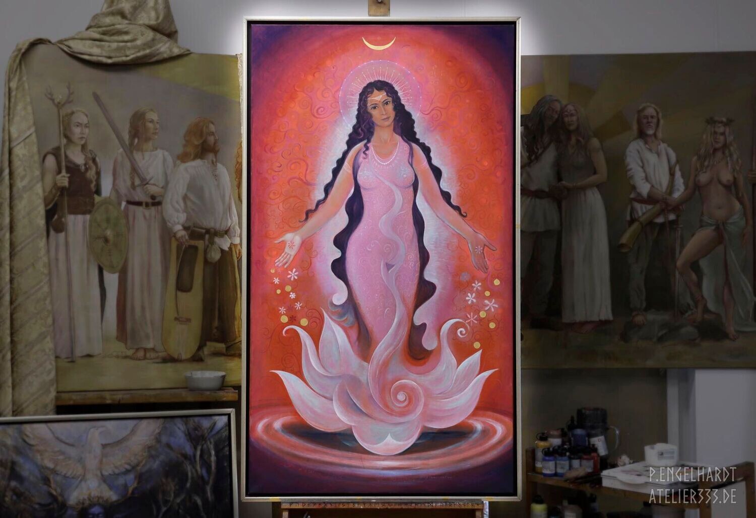 "Maha Lakshmi" Original 90 x 160 cm