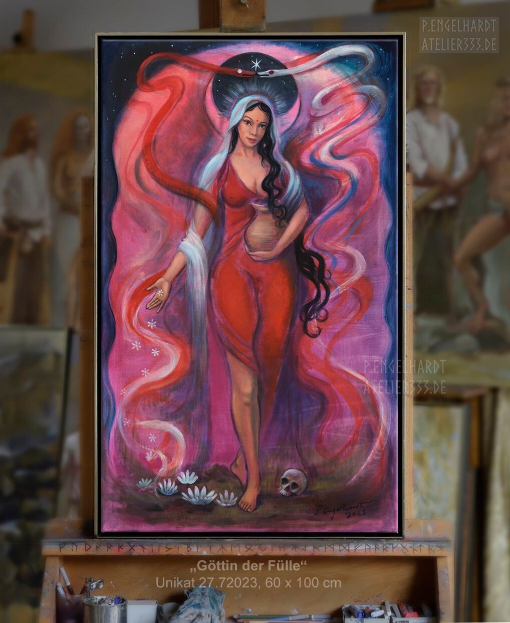 "Göttin der Fülle" Unikat 27.07.23, 60 x 100 cm