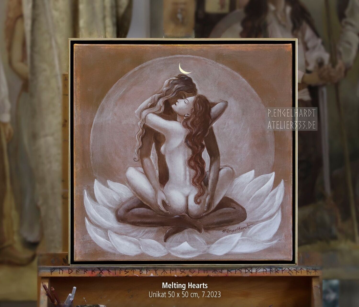 "Melting  Hearts" Unikat,  50 x 50 cm