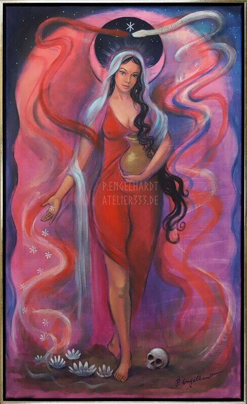 "Maria Magdalena / Göttin der Fülle" Unikat 27.09.23, 60 x 100 cm