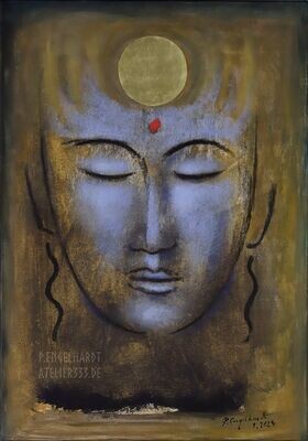 "Buddha Nachtblau" Unikat 70x100 cm, 17.01.2024