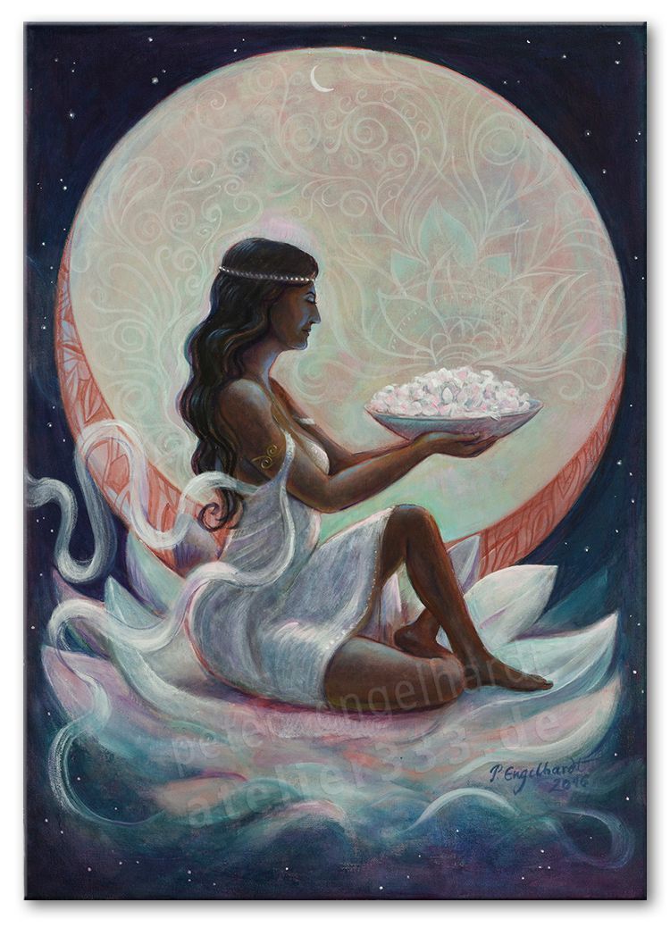 White Moon Priestess Leinwanddruck