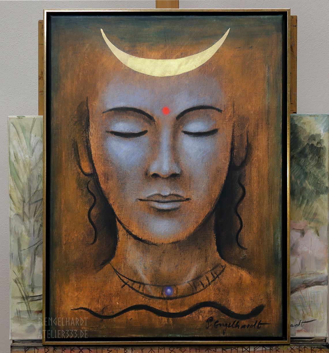 "Yogini mit Mondstein" Unikat 50x70cm 23.7.24