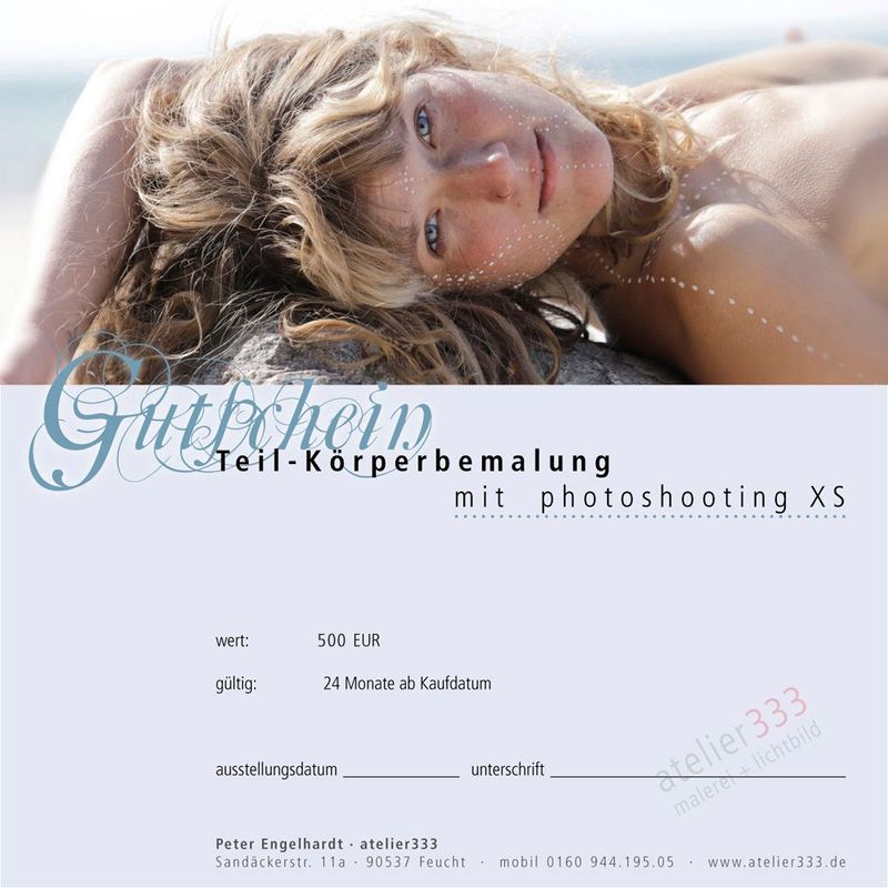 Teil-Körperbemalung mit Photoshooting XS Teil-Körperbemalung mit Photoshooting XS