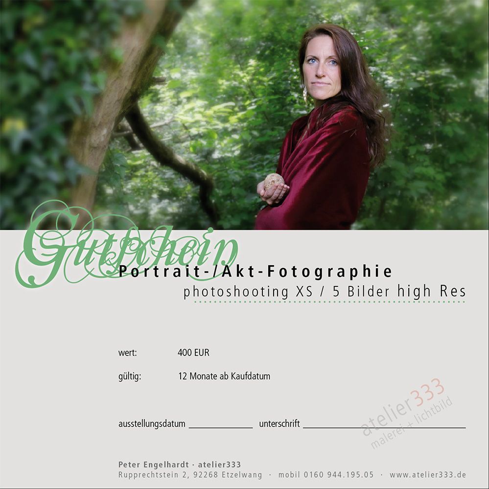 Portrait Fotoshooting  XS - 5 Fotos inklusive