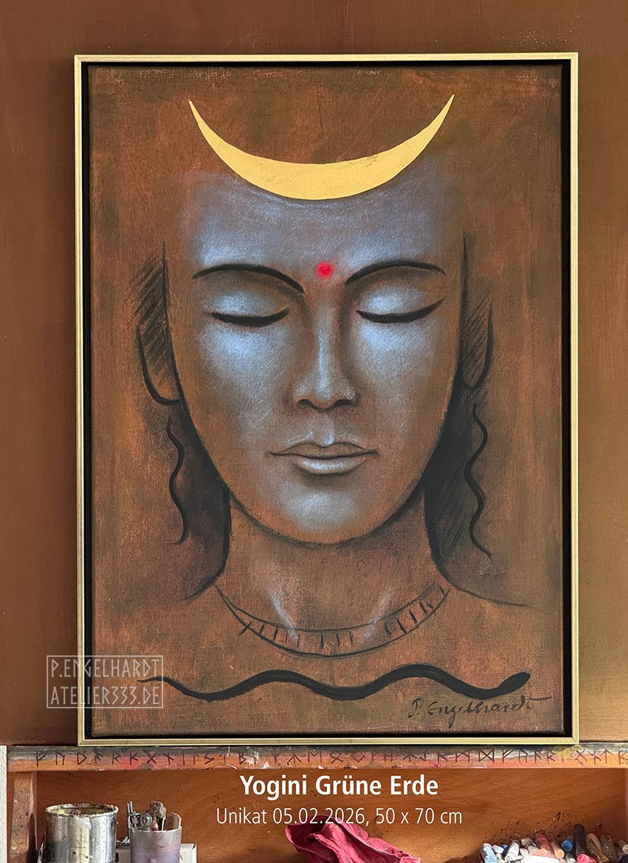 "Yogini Grüne Erde", 5.2.2026 Unikat 50x70cm