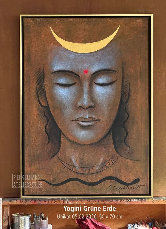 "Yogini Grüne Erde", 5.2.2026 Unikat 50x70cm
