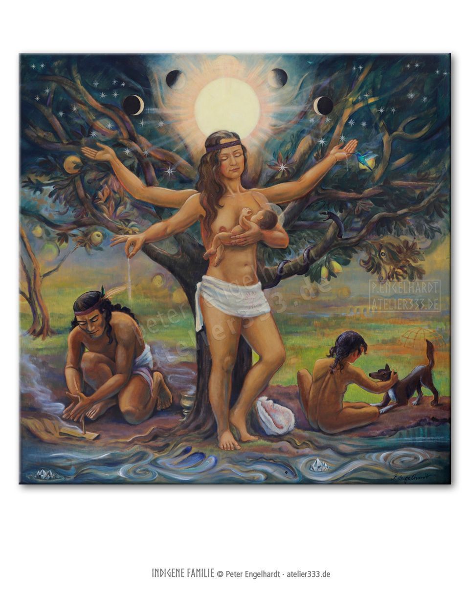 Indigene Familie Leinwanddruck Indigene Familie Leinwanddruck