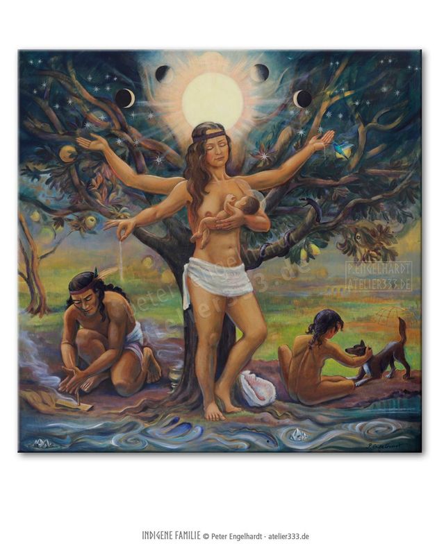 Indigene Familie Leinwanddruck Indigene Familie Leinwanddruck