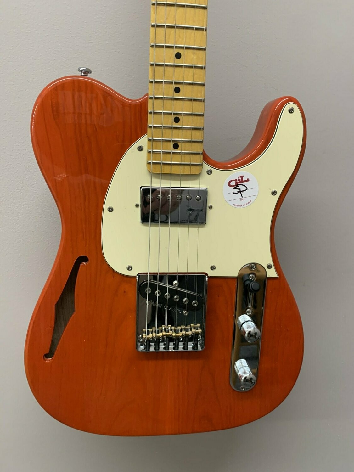 G&L Tribute ASAT Classic Bluesboy Semi-Hollow Clear Orange