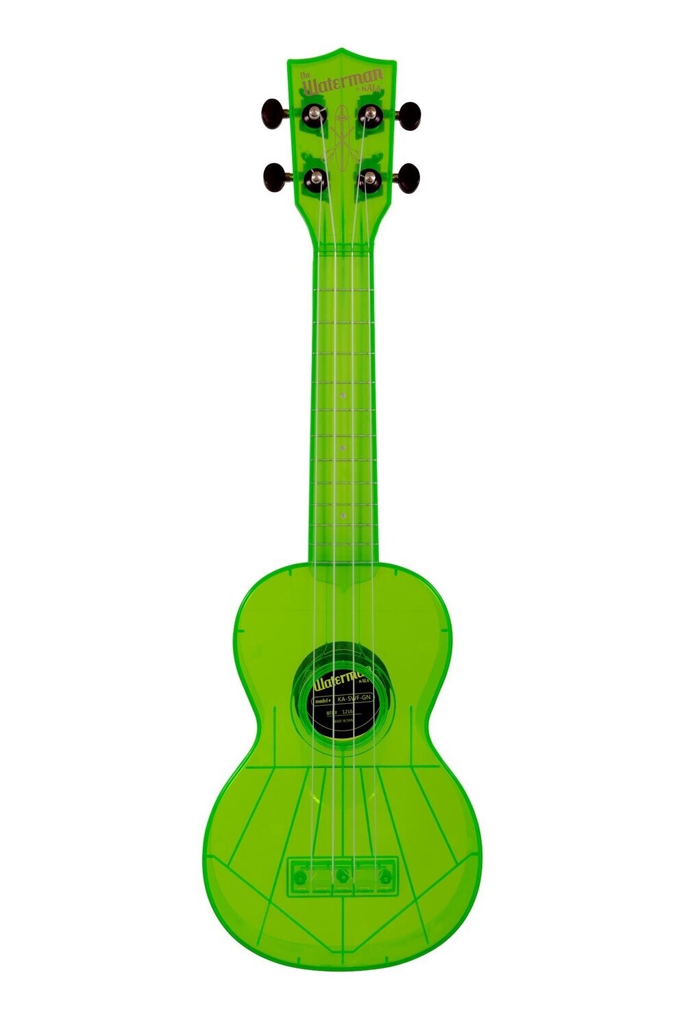 Kala KA-SWF-GN Fluorescent Sour Apple Green Soprano Waterman Ukulele