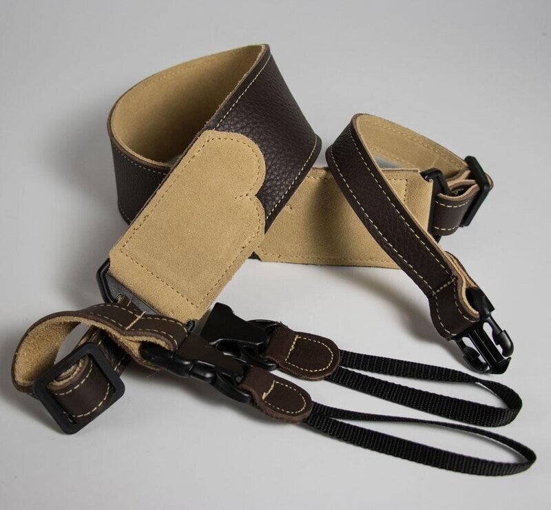 Franklin Straps 2.5" Glove Leather Banjo Strap w/ Quick Release-Chocolate