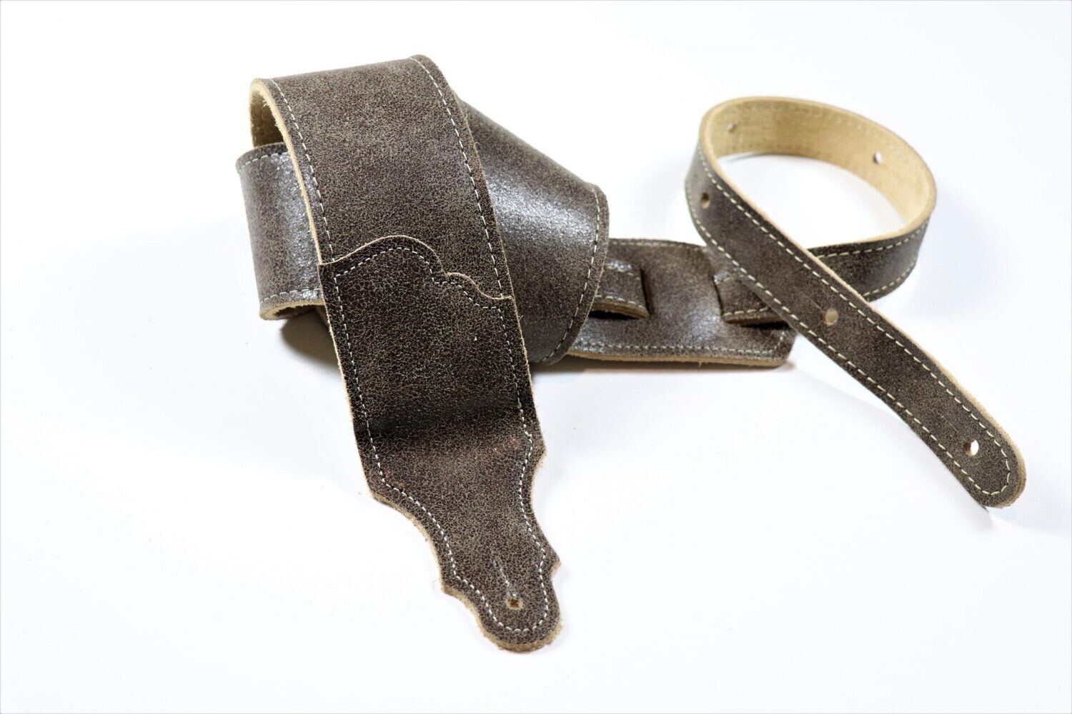 Franklin Straps 2.5" Roadhouse Distressed Leather Guitar Strap-Chocolate
