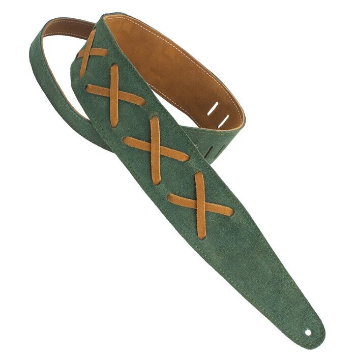 Henry Heller Henry Heller Green Suede Strap w/ Brown X's
