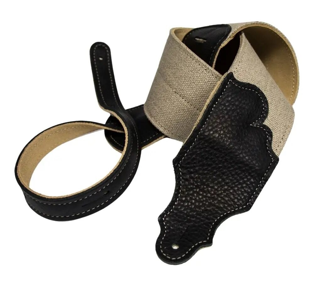 Franklin Straps 3" Hemp Suede Backing and Black Leather Ends