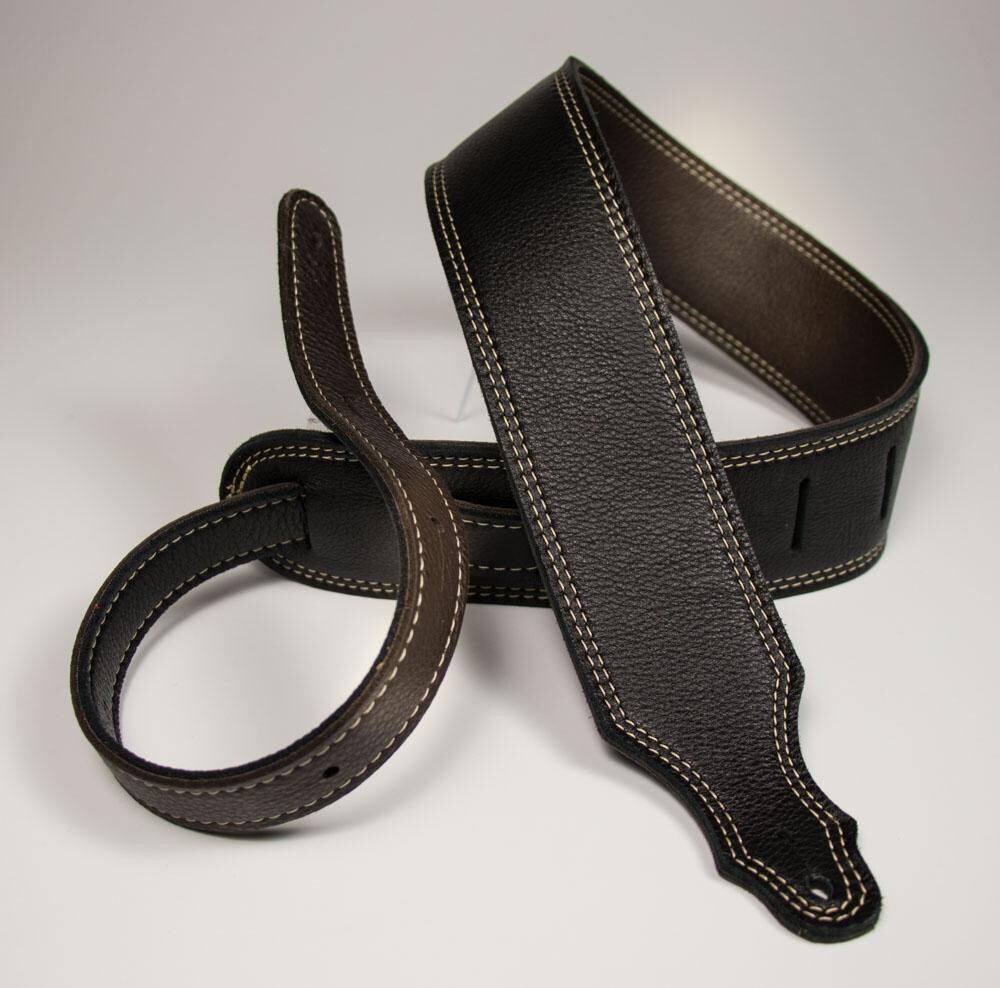 Franklin Straps 2.5" Chocolate/Gold Reversible Leather/Natural Stitch
