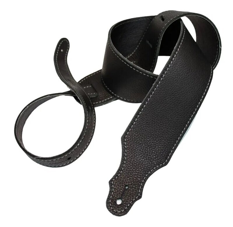 2.5" Glove Leather/Buck Backing/Black/Silver Stitch