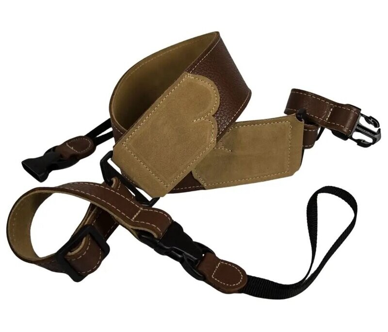 2.5" Banjo/Glove Leather w/Constrasting Suede End/Caramel