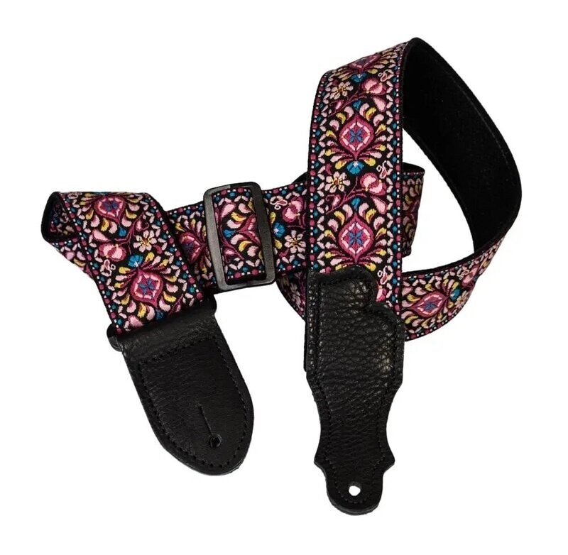 2" Retro Woven Cotton w/Backing/Glove Leather end Pink