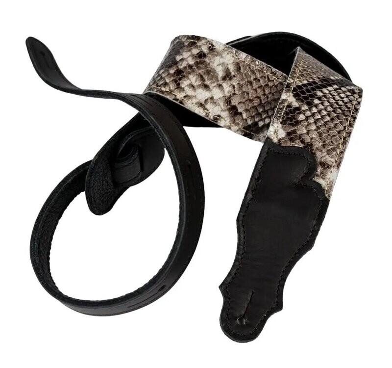 2" Black Snakeskin Leather/Ball Glove Leather End Tabs