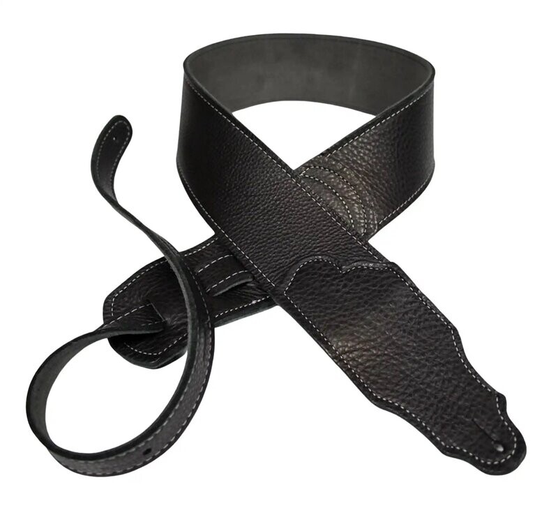 Franklin 2.5" Black Glove Leather/Silver Stitching