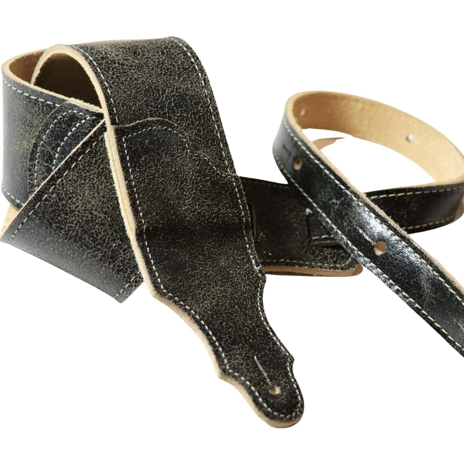 Franklin Strap 2.5" Distressed Glove Leather/Slate/Natural Stitching