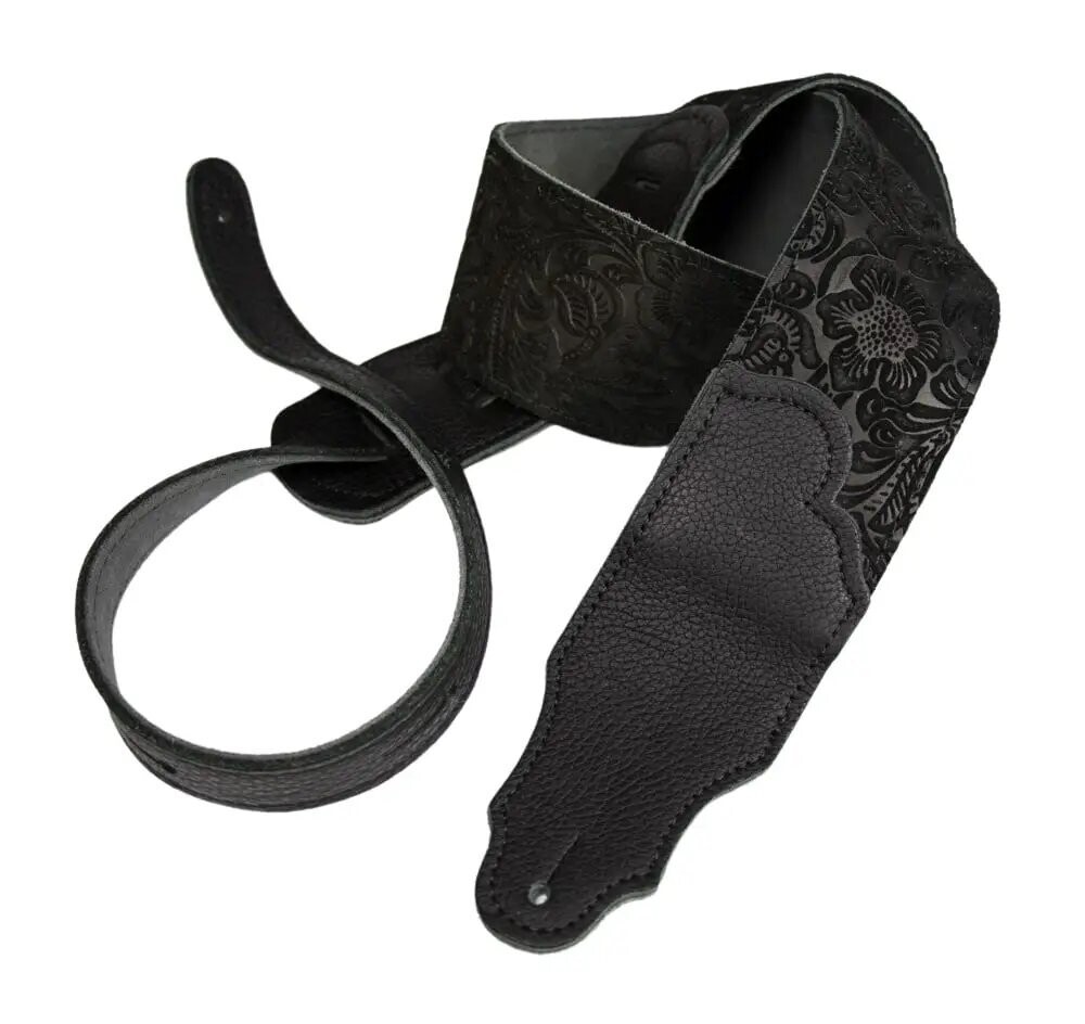 Franklin 2.5" Embossed Suede/Glove Leather EndTab/Black/Black End