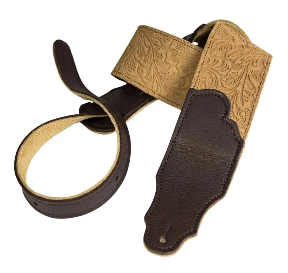 Franklin 2.5" Embossed Suede/Glove Leather EndTab/Honey/Choc End