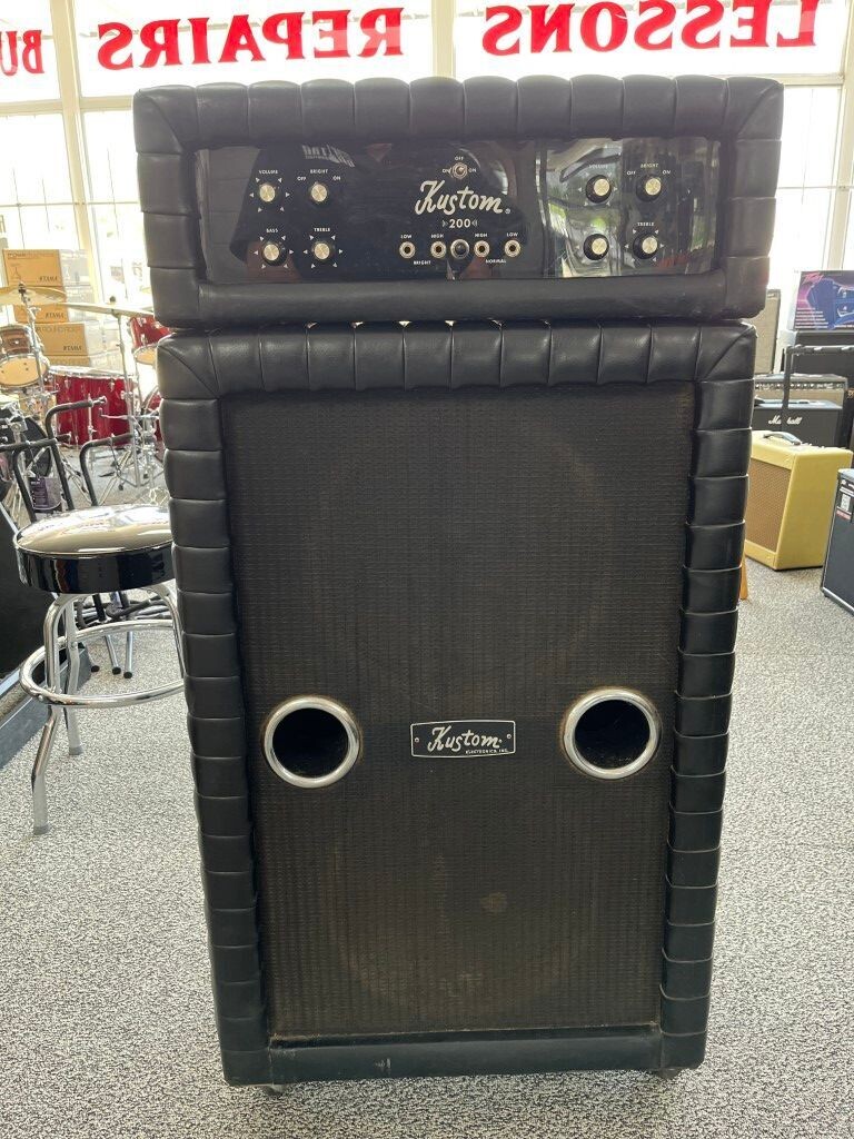 Kustom K200B-1 Bass Amp w 2x15" cabinet 1969 - Black Roll N Tuck