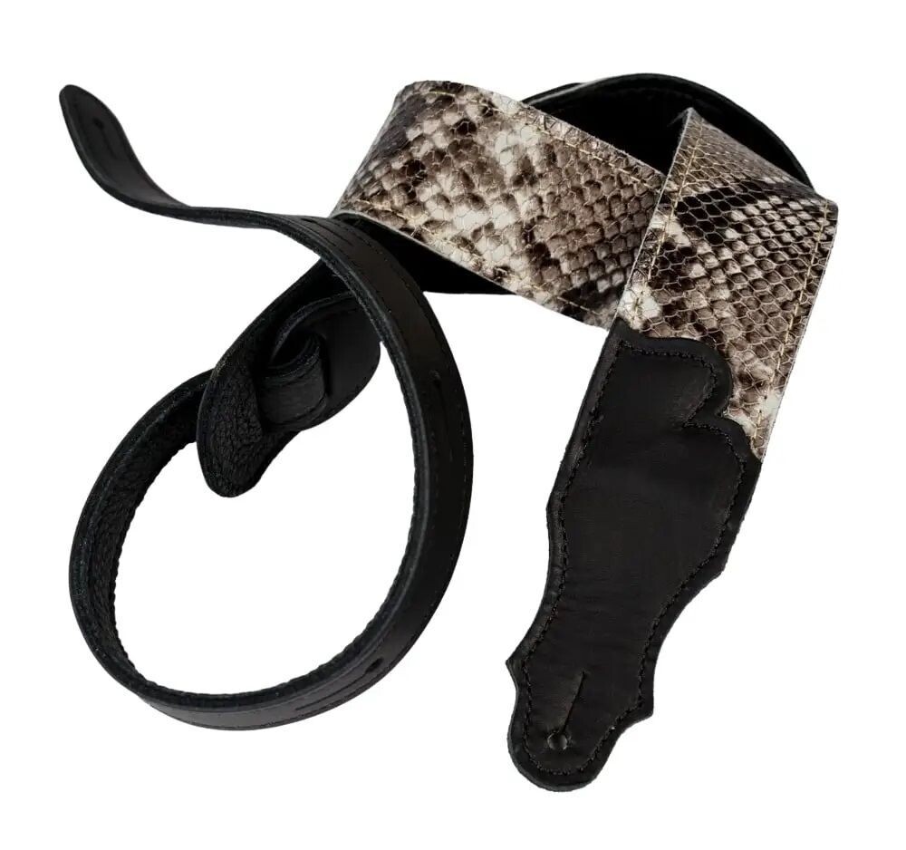 Franklin 2" Black Snakeskin Leather/Ball Glove Leather End Tabs