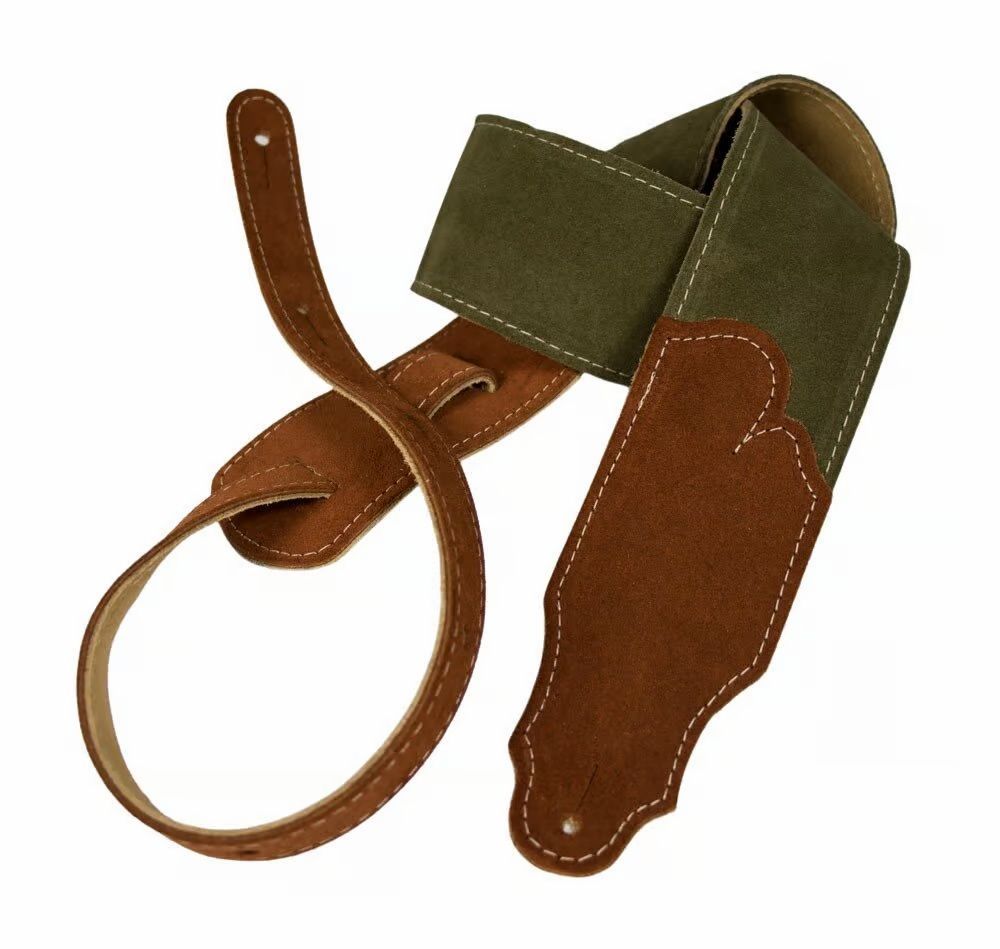 Franklin Sedona 2.5” Olive Suede/Rust Guitar Strap