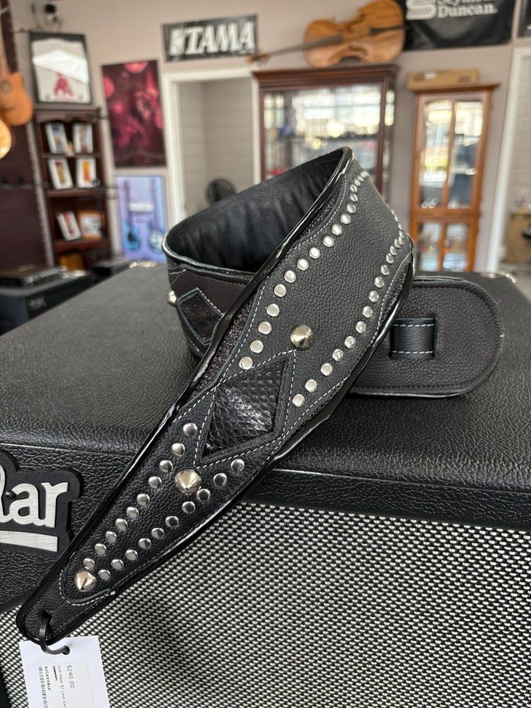 Jodi Head RJ Cash Handmade Guitar Strap - Black w Studs
