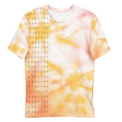 Vertical Print Orange Tie-Dye T-Shirt