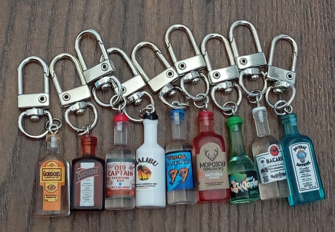 Mini Liquor Bottle Keychains